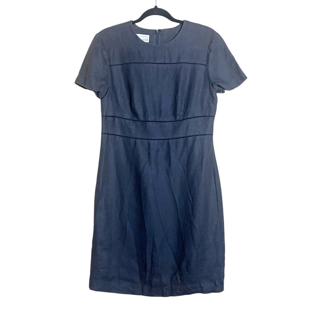 Vintage Yves Cossette Saks Fifth Avenue Linen Short Sleeve Shift Dress Size 10